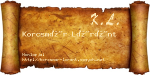 Korcsmár Lóránt névjegykártya