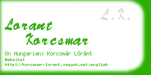 lorant korcsmar business card